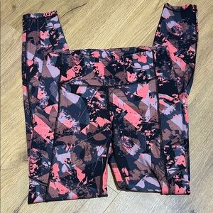 lululemon athletica Abstract Pink and Black Full Length Leggings